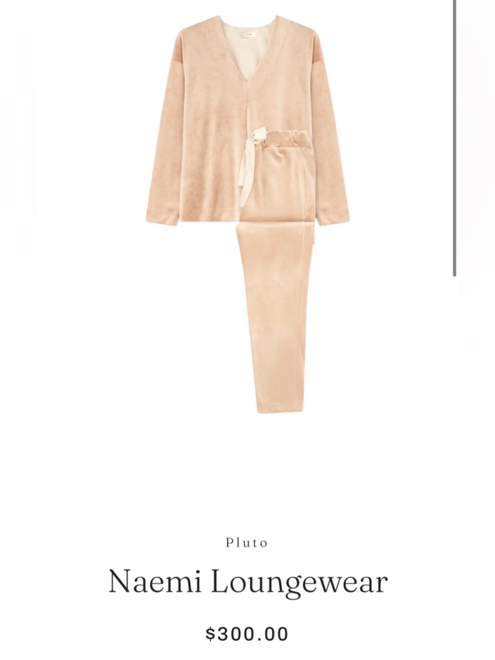 Pluto Naemi Loungewear Pajama Velvet Velour Jogger Set Blush Pink size Medium - Picture 3 of 9